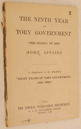 Item #10894 The Ninth Year of Tory Government. Winst S. Churchill, foreword