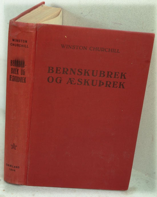 Item #10954 Bernskubrek Og Aeskuprek ( My Early Life in Icelandic). Winston S. Churchill.