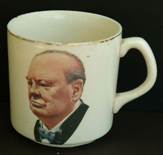 Item #13835 Large wartime mug with handle. Winston S. Churchill