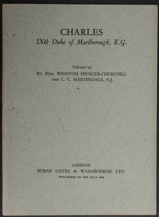 Item #14253 Charles IXth Duke of Marlborough. Winston Churchill, C C. Martindale