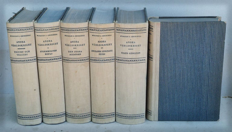 Item #14949 Andra Varldskriget (Swedish Translation of Second World War in 6 vols). Winston S. Churchill.