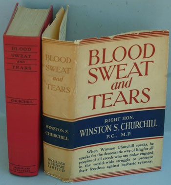 Item #15914 Blood Sweat and Tears (variant binding). Winston S. Churchill.