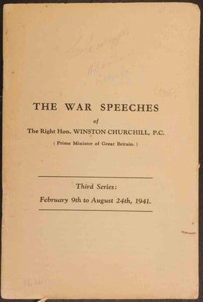 Item #16201 The War Speeches of Winston Churchill Third Series: february 9th to August 24th,...