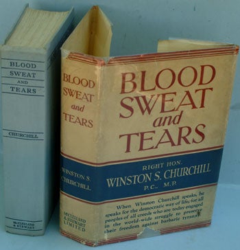 Item #18363 Blood Sweat and Tears (variant binding). Winston S. Churchill.