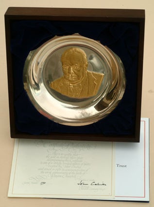 Item #18987 The Churchill Centenary Plate in silver. Winston S. Churchill