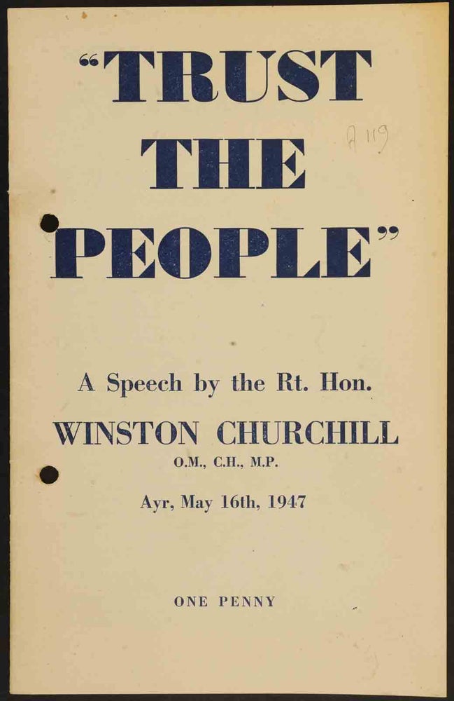 Item #21923 Trust the People. Winston S. Churchill.