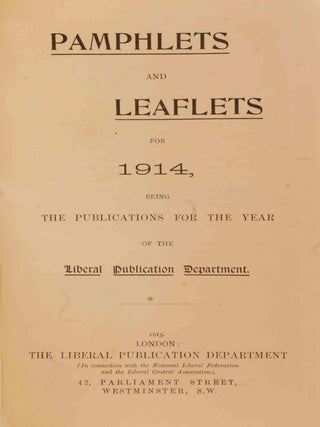 The Tories and the Army in Liberal Pamphlets 1914