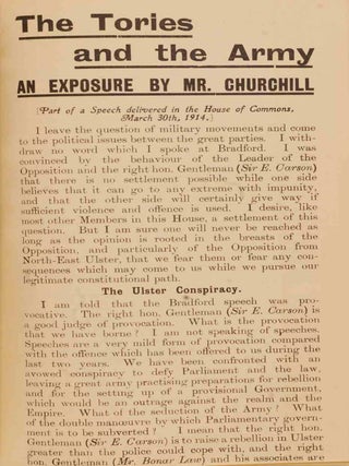 The Tories and the Army in Liberal Pamphlets 1914