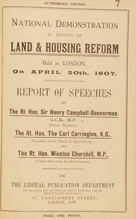 National Demonstration in Favour of Land & Housing Reform In Bound volume 1907 Pamphlets and Leaflets