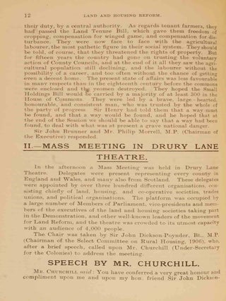 National Demonstration in Favour of Land & Housing Reform In Bound volume 1907 Pamphlets and Leaflets