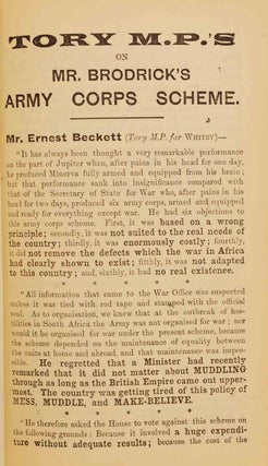 Tory M.P.'s on Mr. Brodrick's Army Corps Scheme