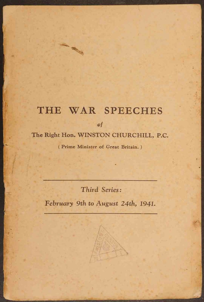 Item #23984 The War Speeches of Winston Churchill Third Series: february 9th to August 24th, 1941. Winston S. Churchill.