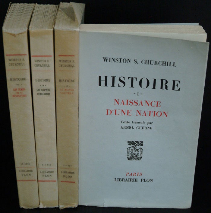 Item #2457 Histoire (des Peuples de Langue Anglaise) being the French translation of HESP. Winston S. Churchill.