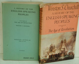 Item #24652 A History of the English-Speaking Peoples, Volume III PROOF copy. Winston S. Churchill