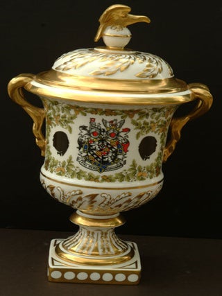 Item #25132 Coalport Centenary lidded vase. Winston S. Churchill