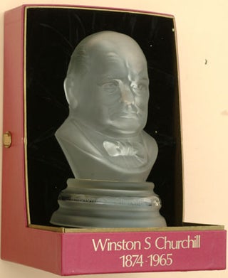 Item #27007 Glass bust by Webb Corbett Crystal. Winston S. Churchill
