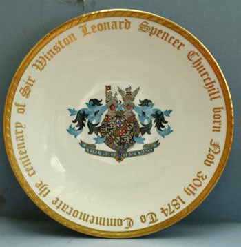 Item #29537 Churchill centenary plate by Paragon. Winston S. Churchill.