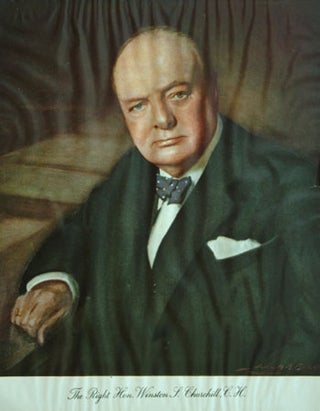 Item #29554 Wartime colour portrait of Churchill for charity. Winston S. Churchill