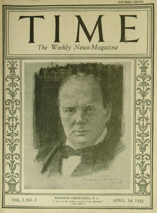 Item #30786 Churchill's first appearance on the cover of TIME, 14 April 1923. Winston S. Churchill
