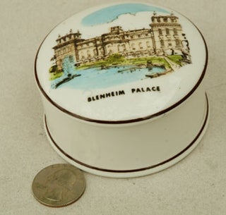 Item #31513 Coalport Blenheim Palace lidded pin dish. Winston S. Churchill