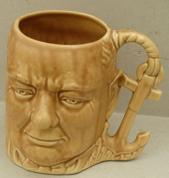 Item #31835 Churchill character jug with anchor handle. Winston S. Churchill.