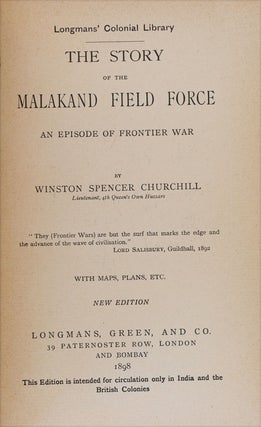 The Story of the Malakand Field Force (Colonial edition in variant binding)
