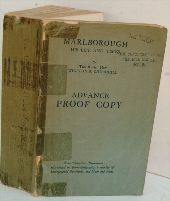 Item #31917 Marlborough Volume I, Advance Proof Copy. Winston S. Churchill.