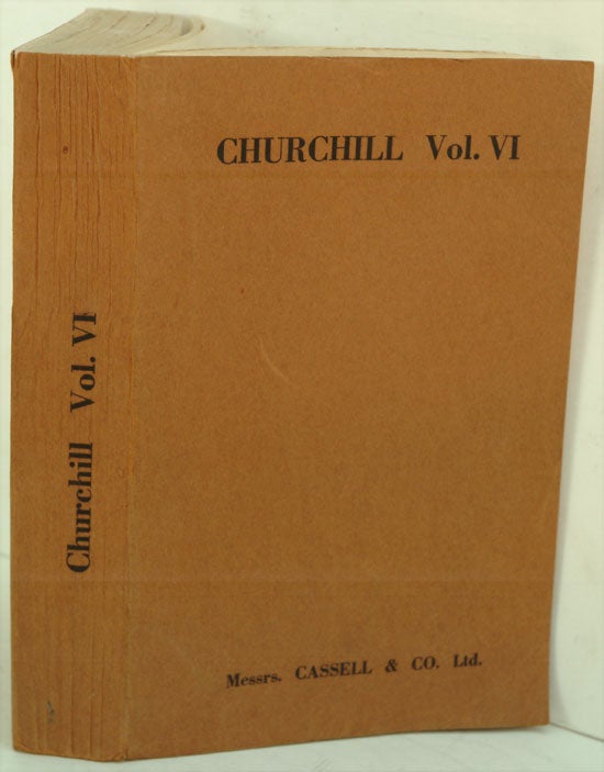 Item #32090 The Second World war Vol. VI PROOF COPY. Winston S. Churchill.