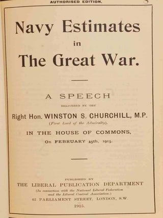 Navy Estimates in the Great War, bound in Pamphlets and Leaflets for 1915-1918