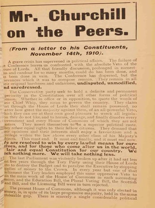 Mr. Churchill on the Peers in Liberal Pamphlets 1910