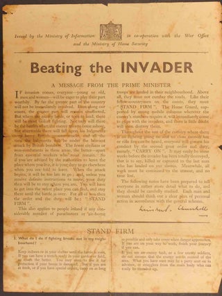 Item #3506 Beating the Invader. Winston S. Churchill