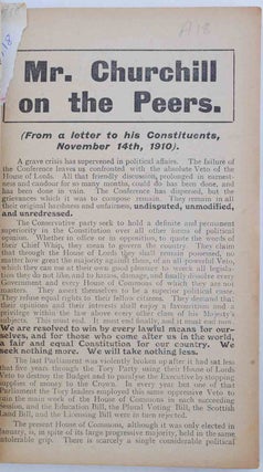 General Election 1910 Set of Leaflets