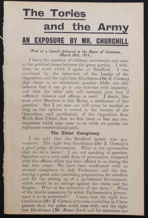 Item #36414 The Tories and the Army. Winston S. Churchill