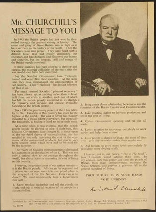 Item #36445 Mr. Churchill's Message to You. Winston S. Churchill
