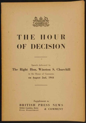 Item #36446 The Hour of Decision. Winston S. Churchill