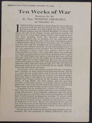 Item #36457 Ten Weeks of War. Winston S. Churchill