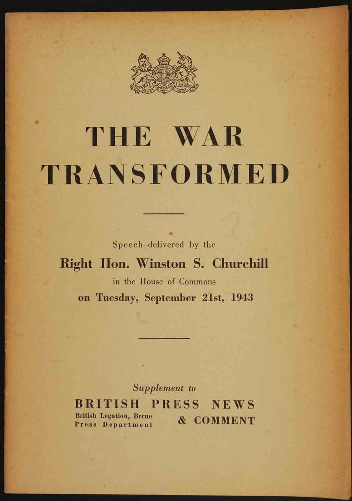 Item #36467 The War Transformed. Winston S. Churchill.