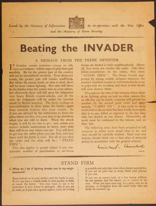Item #36503 Beating the Invader. Winston S. Churchill