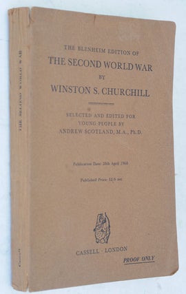 Item #36569 The Blenheim Edition of the Second World War, PROOF COPY. Winston S. Churchill