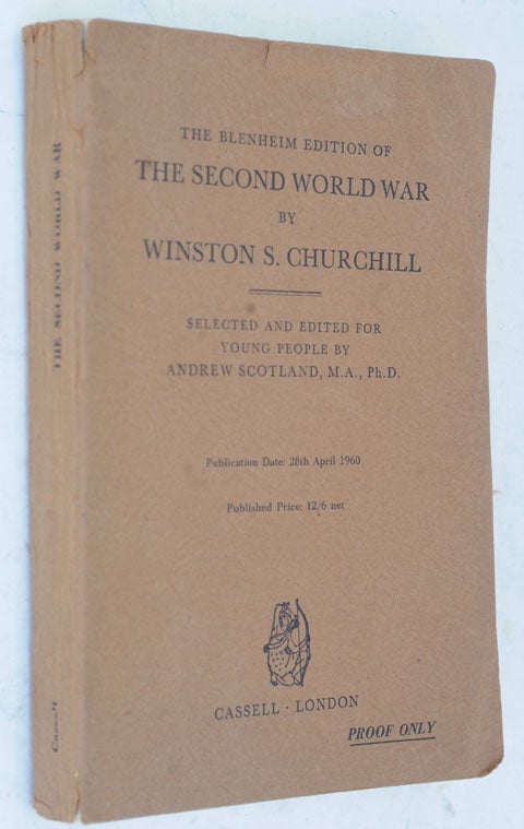 Item #36569 The Blenheim Edition of the Second World War, PROOF COPY. Winston S. Churchill.