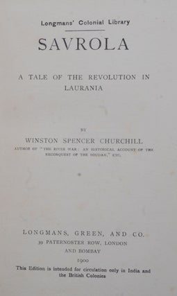 Savrola (A Tale of the Revolution in Laurania)