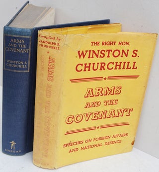 Item #36611 Arms and the Covenant in yellow DJ. Winston S. Churchill