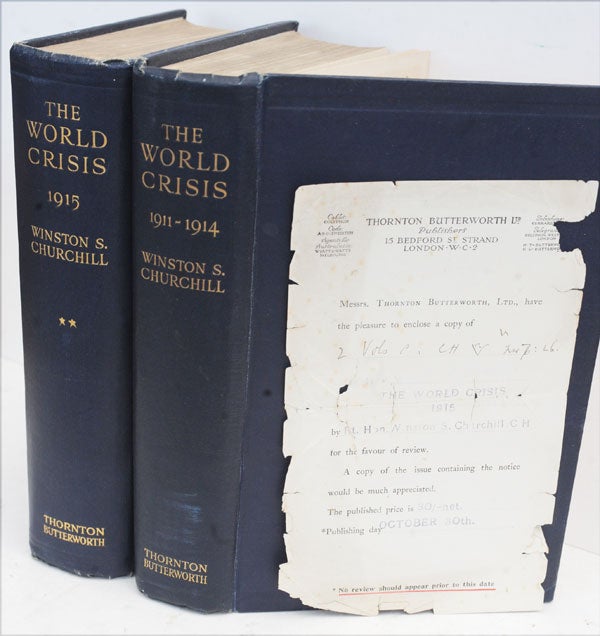 Item #36633 The World Crisis volumes I and II, Review Copies. Winston S. Churchill.