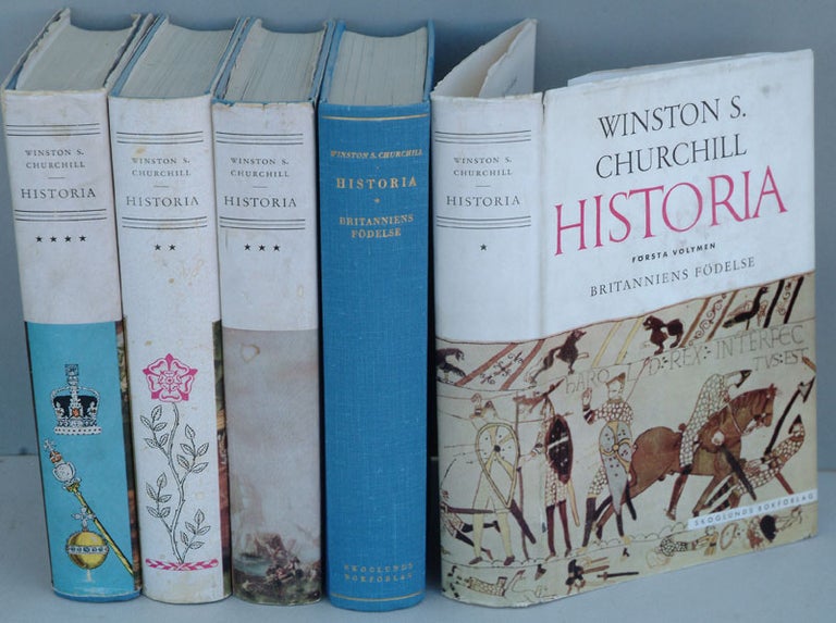 Item #3679 Historia ( Swedish translation of A History of the English-speaking Peoples in 4 volumes.). Winston S. Churchill.