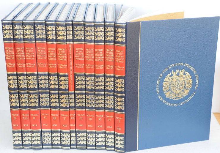 Item #36805 A History of the English-speaking Peoples, part work in deluxe binding 12 vols. Winston S. Churchill.