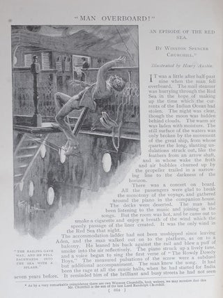 MAN OVERBOARD, An Episode of the Red Sea. A short story by the famed leader published Dec 1899 in HARMSWORTH Magazine