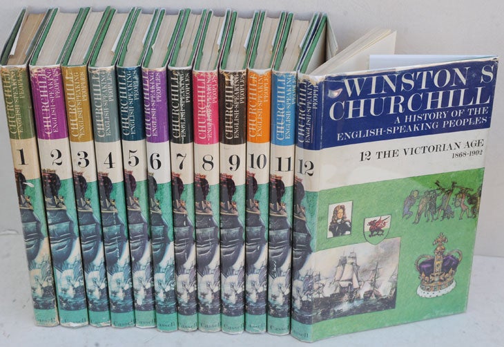 Item #36934 A History of the English-Speaking Peoples, 12 volume set Blenheim edition. Winston S. Churchill.
