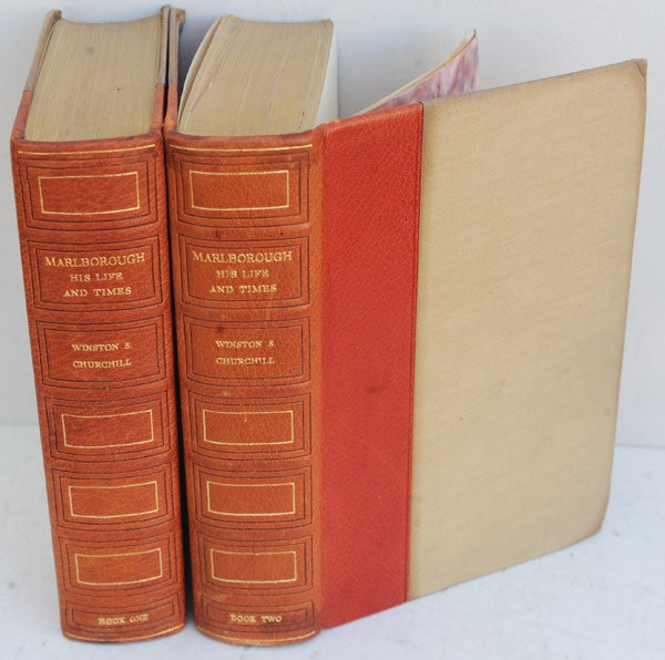 Item #36981 Marlborough: His Life and Times (2 volume edition in publishers leather binding). Winston S. Churchill.