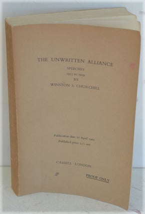 Item #50158 The Unwritten Alliance, proof. Winston S. Churchill
