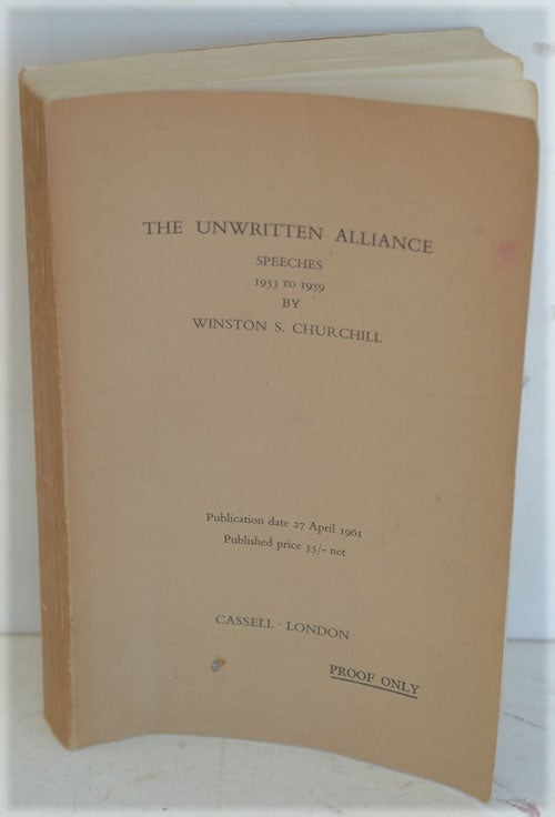Item #50158 The Unwritten Alliance, proof. Winston S. Churchill.